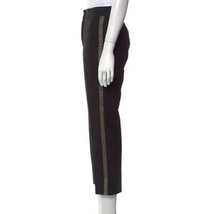 ME+EM Black Cropped Trousers with Gold Side Stripe
